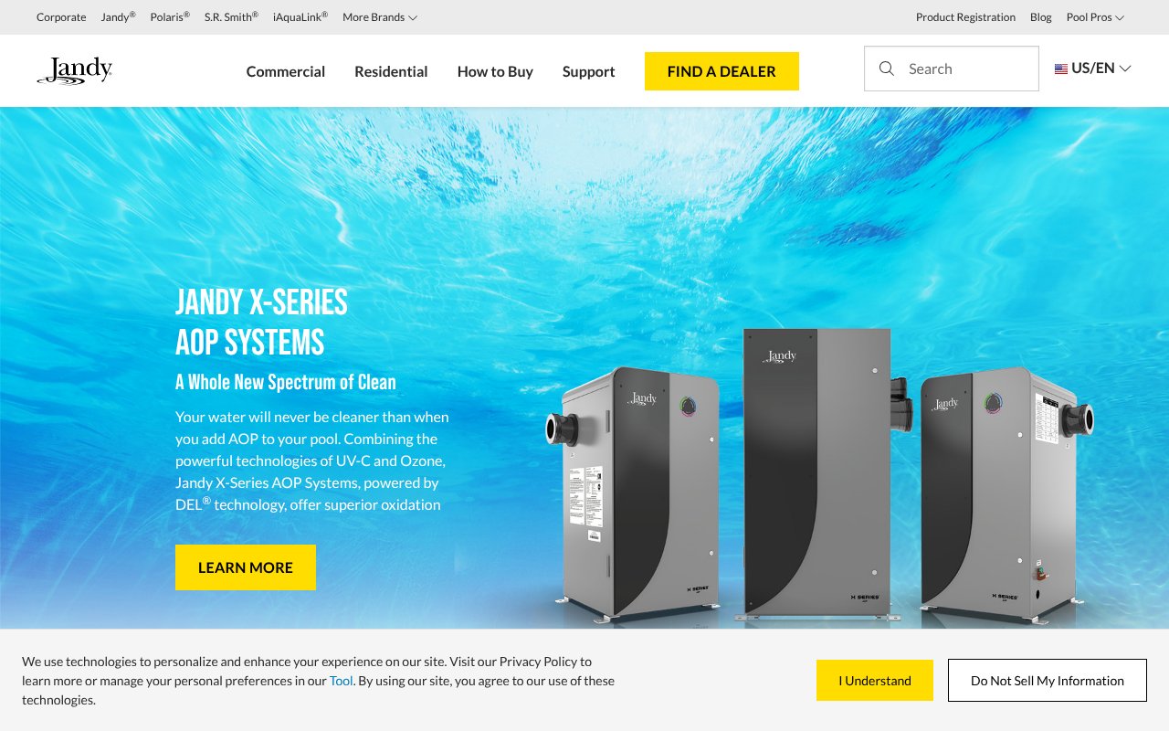 Screenshot of jandy.com