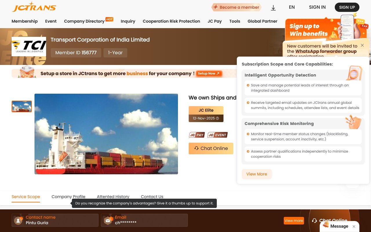 Screenshot of jctrans.com