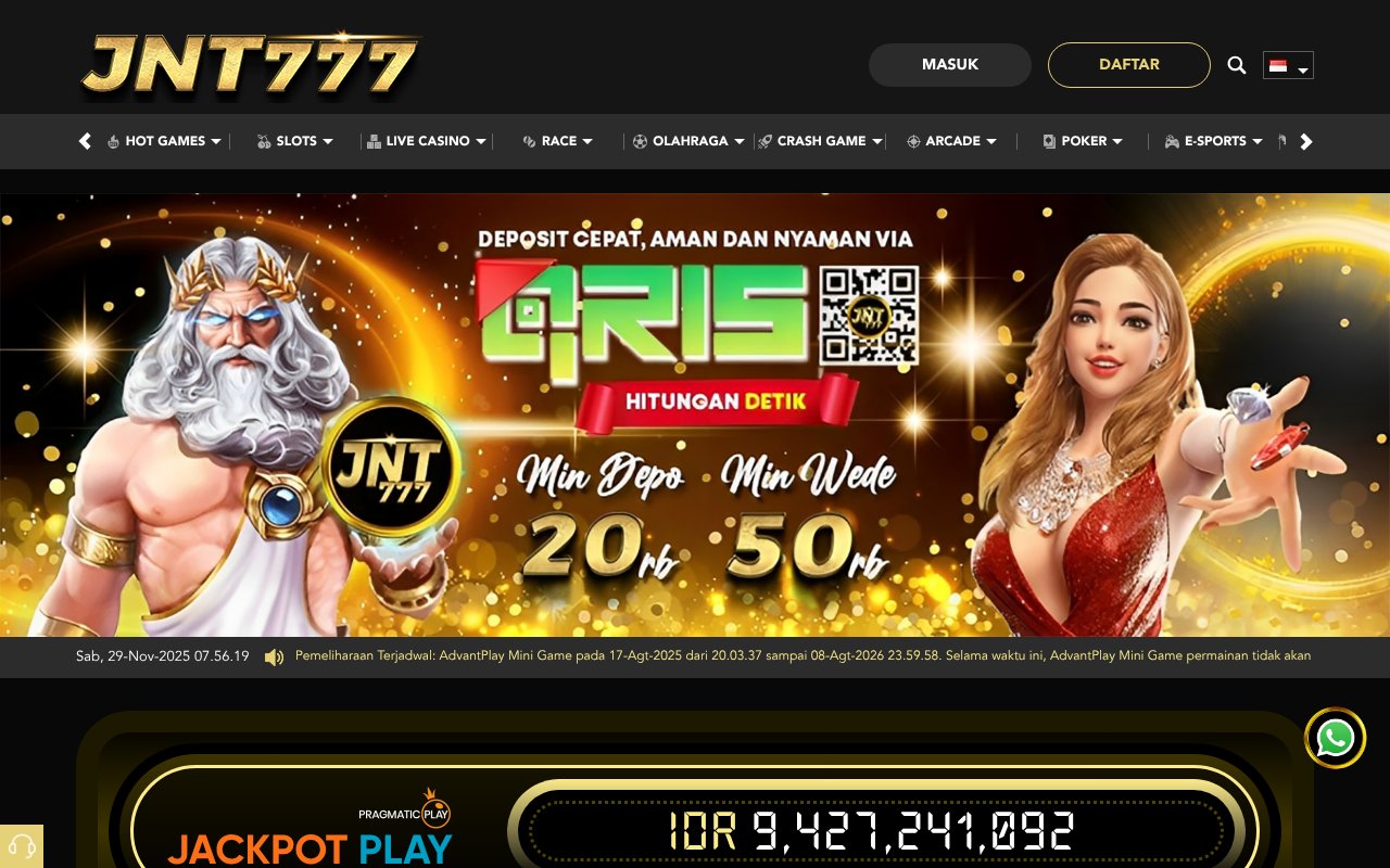 Screenshot of jnt777hebat.com