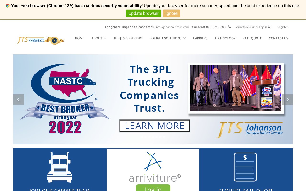 Screenshot of johansontrans.com