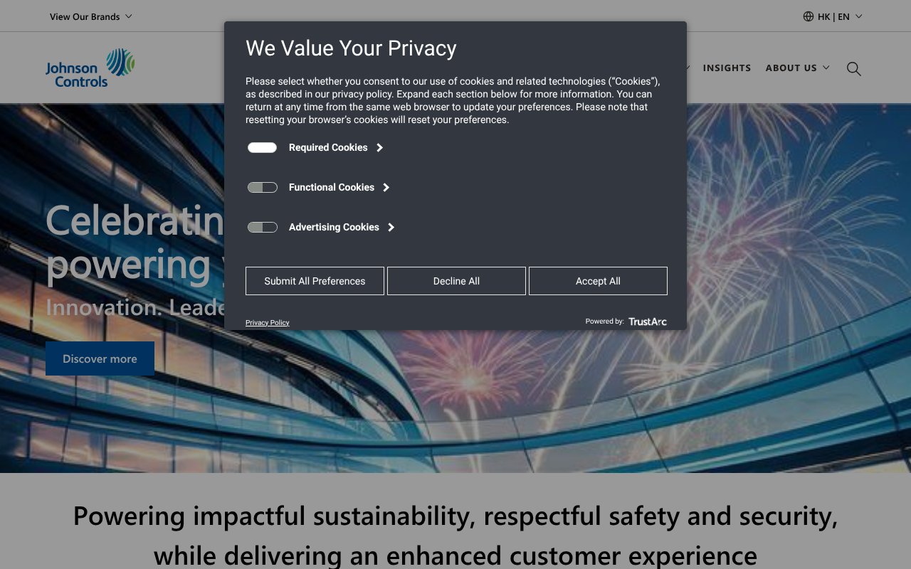 Screenshot of johnsoncontrols.hk