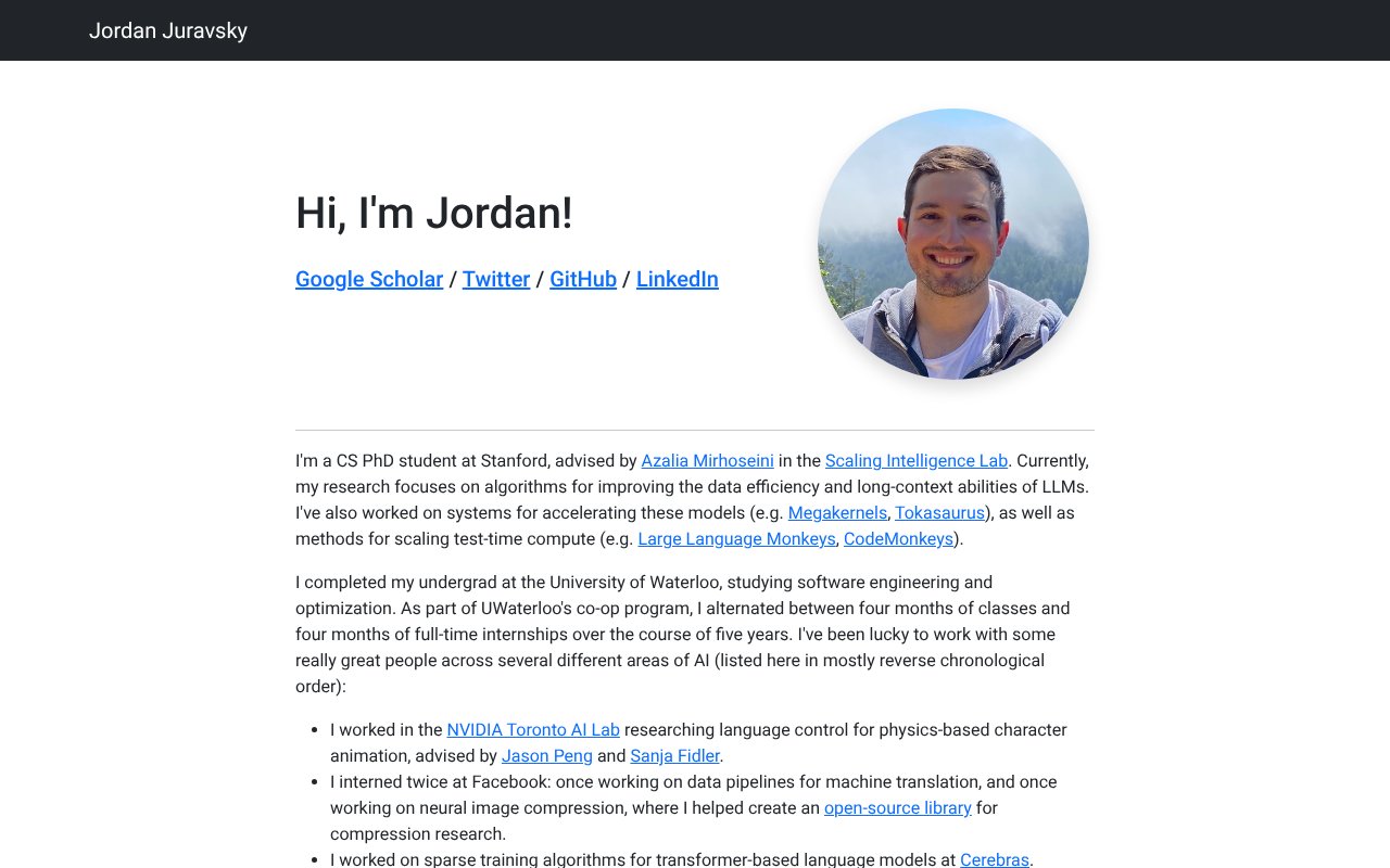 Screenshot of jordanjuravsky.com