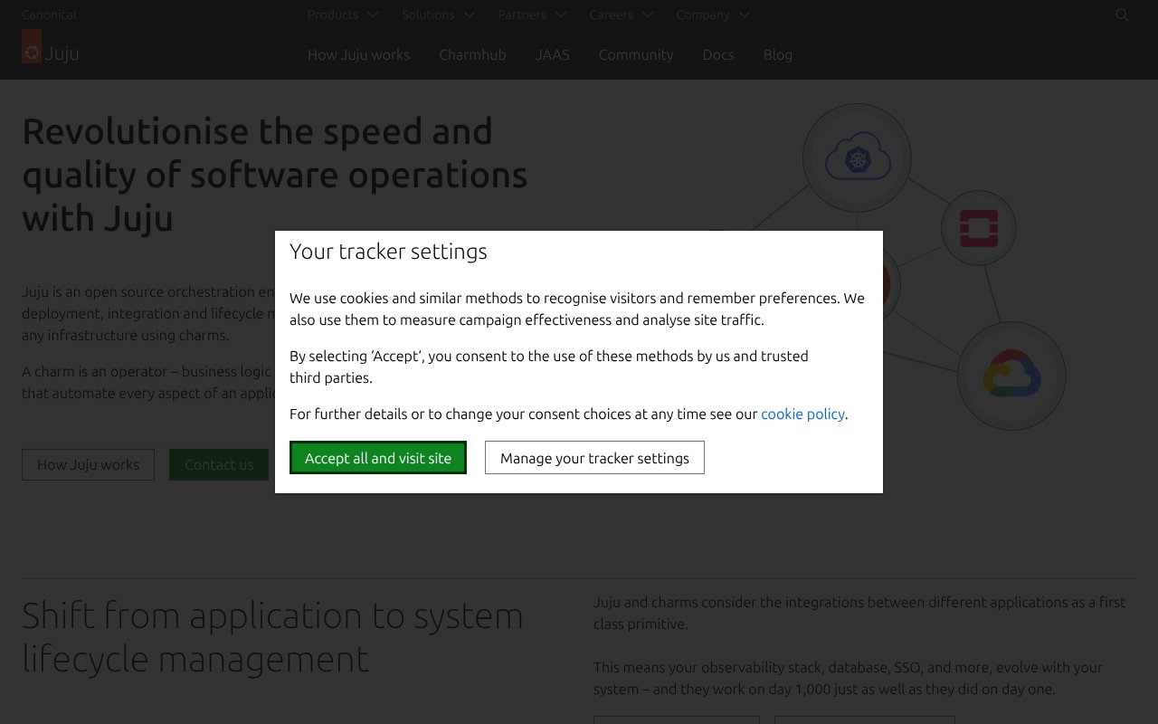 Screenshot of juju.is