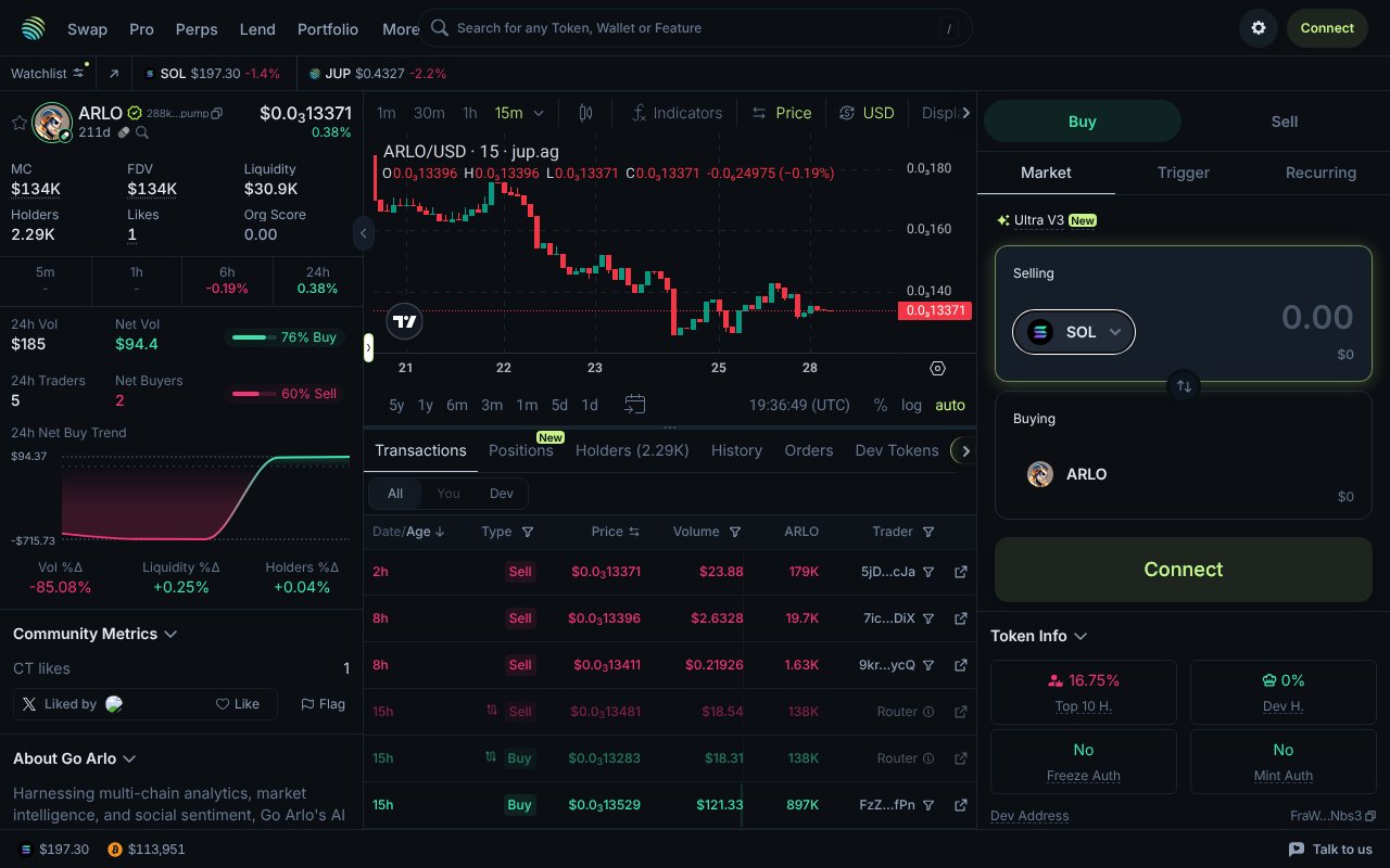 Screenshot of jup.ag