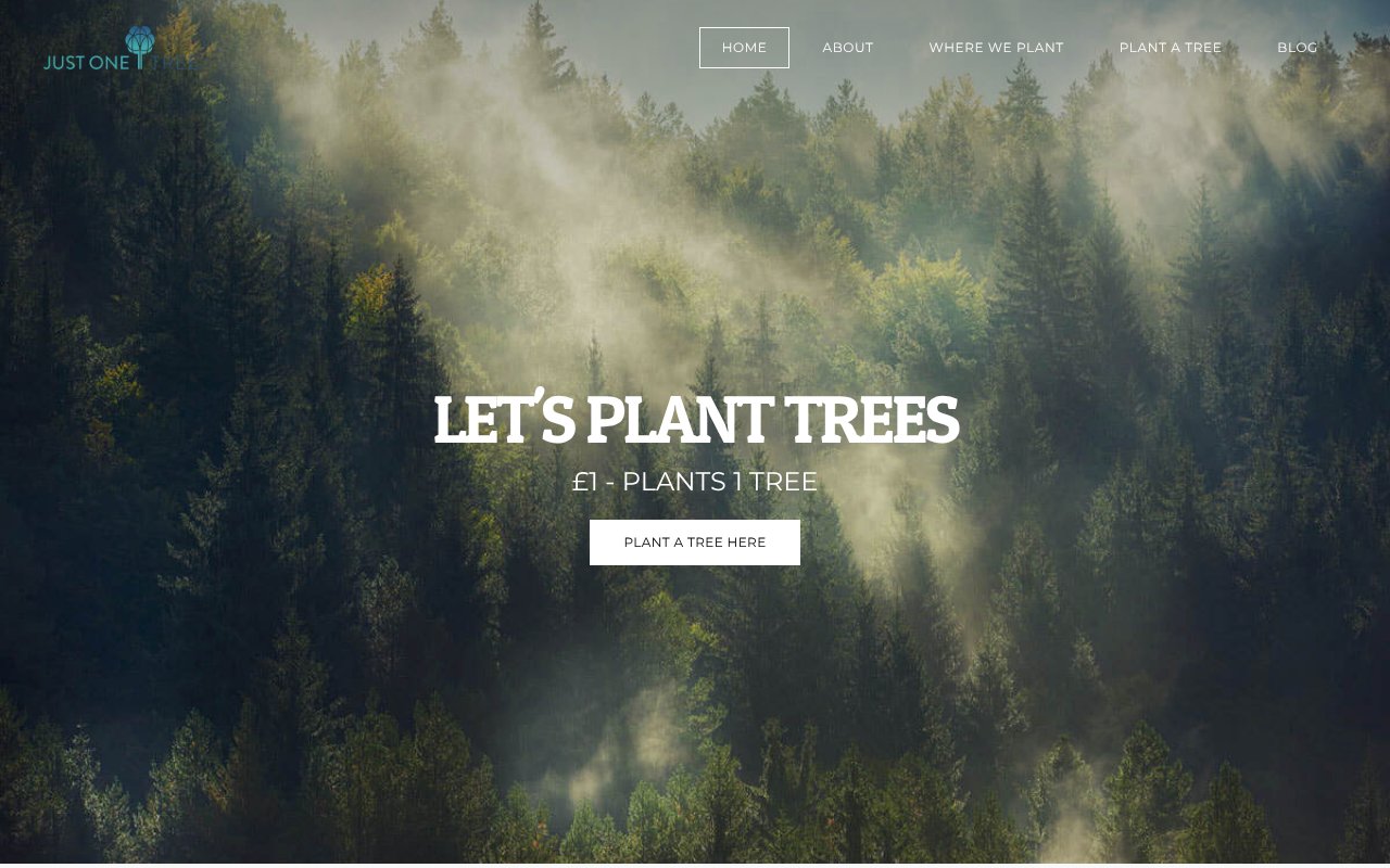 Screenshot of justonetree.life