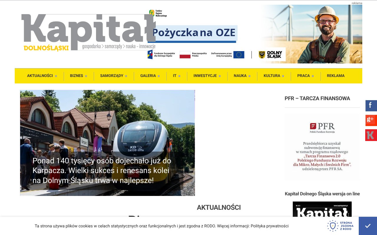 Screenshot of kapitaldolnoslaski.pl