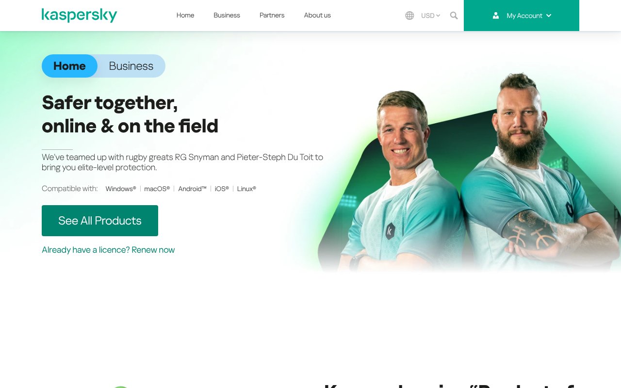 Screenshot of kaspersky.co.za