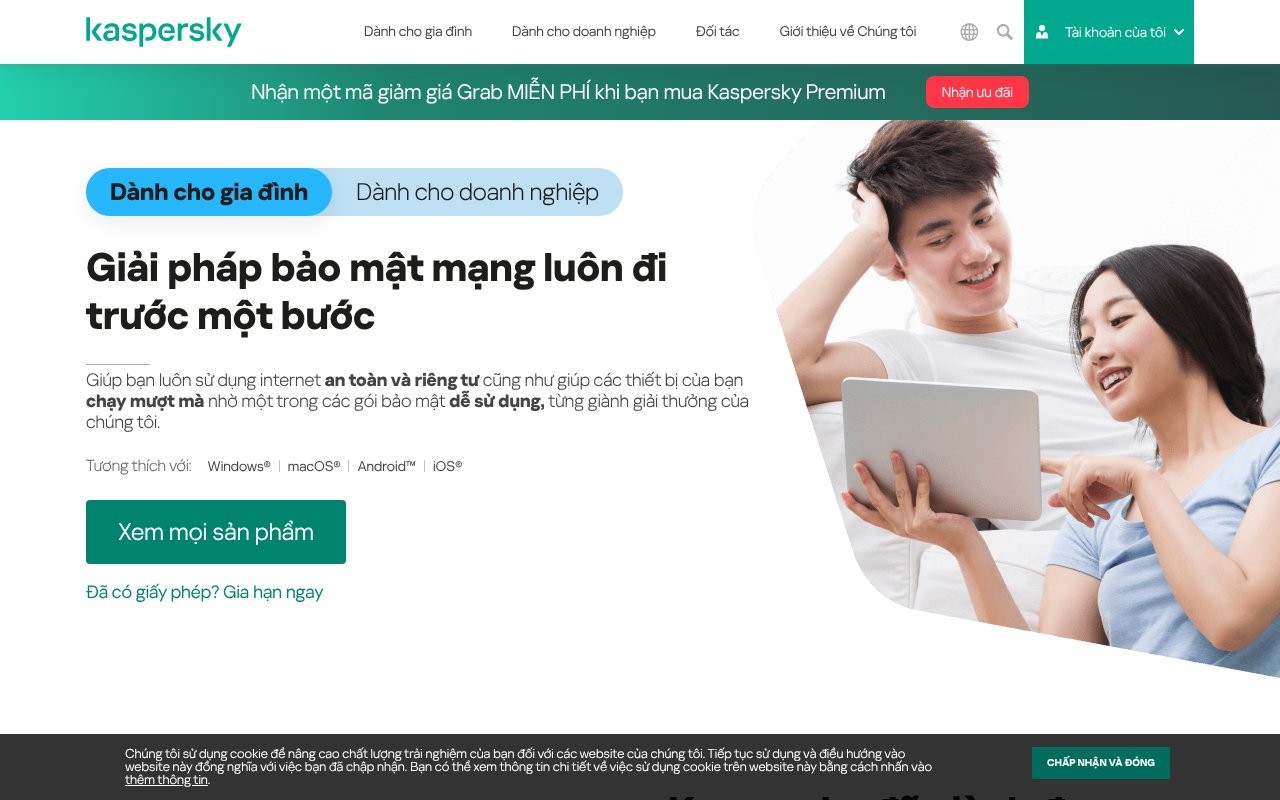 Screenshot of kaspersky.com.vn
