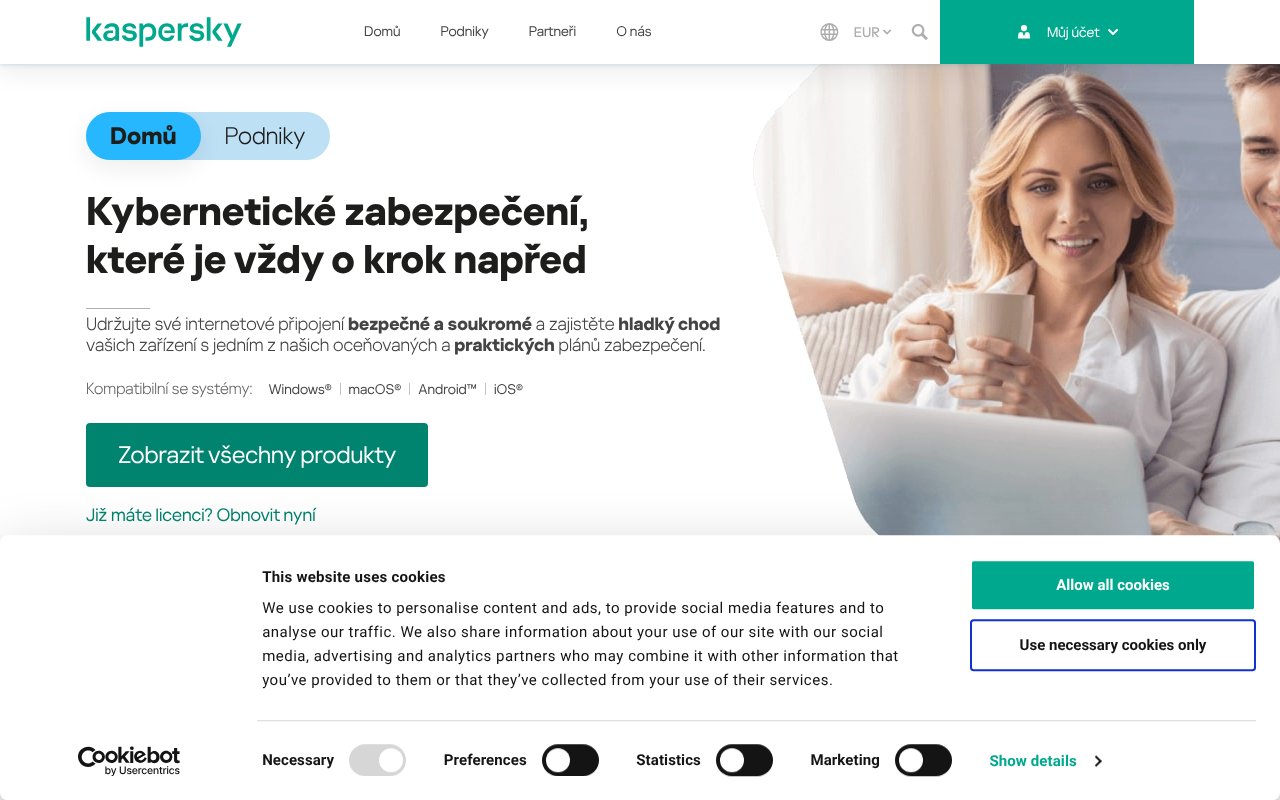 Screenshot of kaspersky.cz