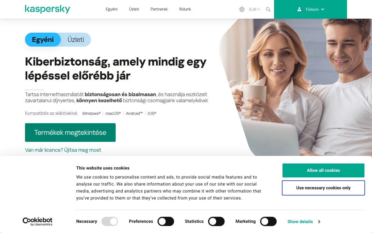 Screenshot of kaspersky.hu