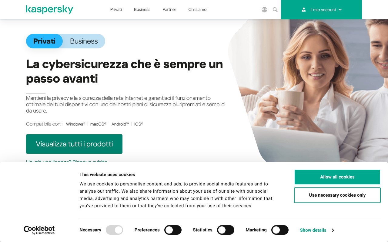 Screenshot of kaspersky.it