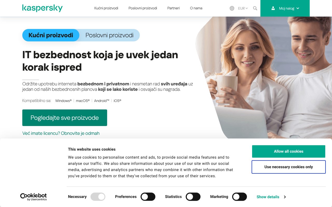 Screenshot of kaspersky.rs
