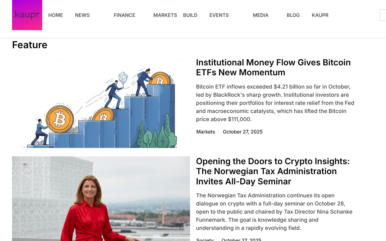 Screenshot of kaupr.io