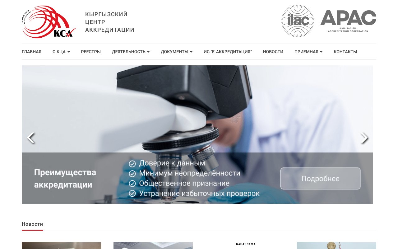 Screenshot of kca.gov.kg