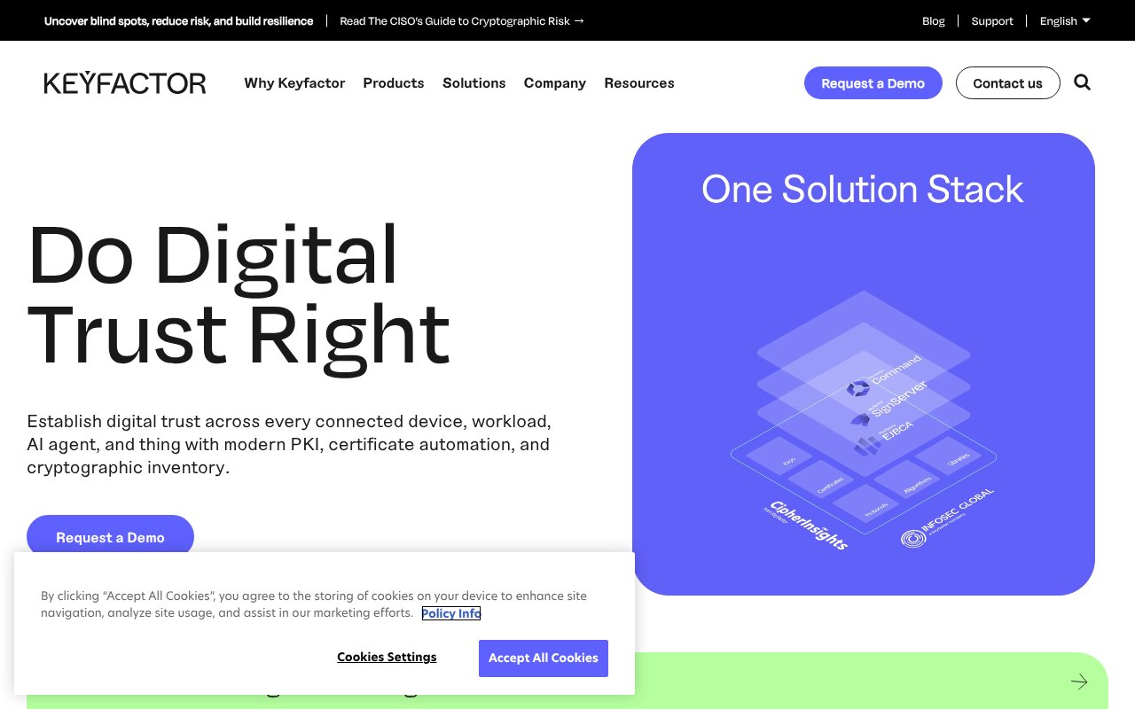 Screenshot of keyfactor.com