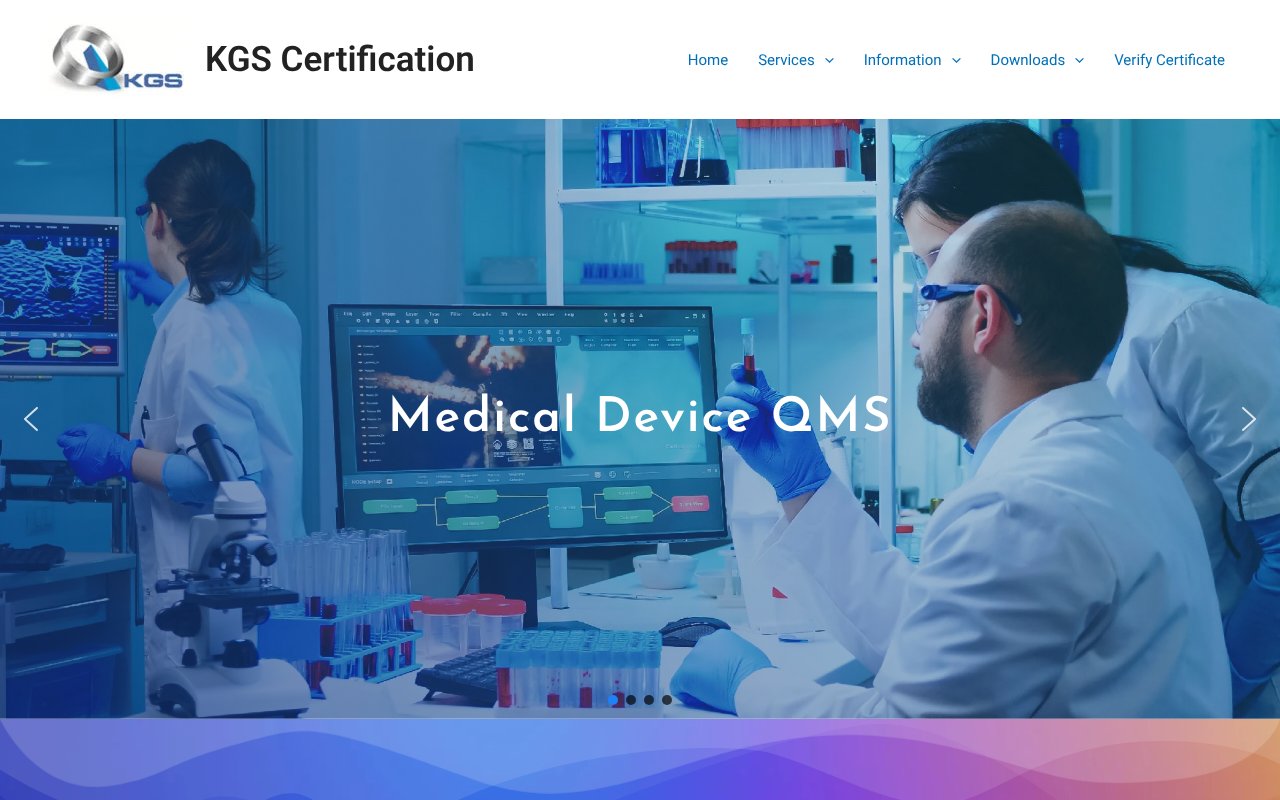 Screenshot of kgscert.com