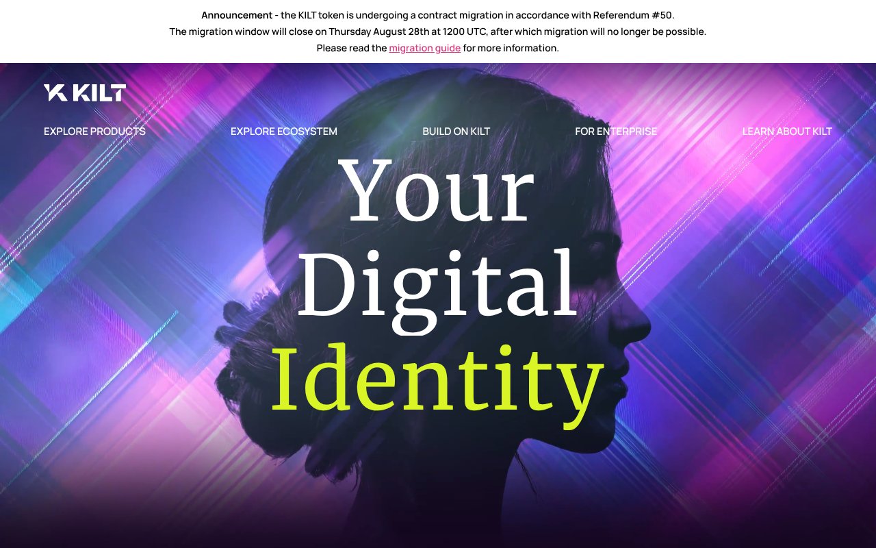 Screenshot of kilt.io