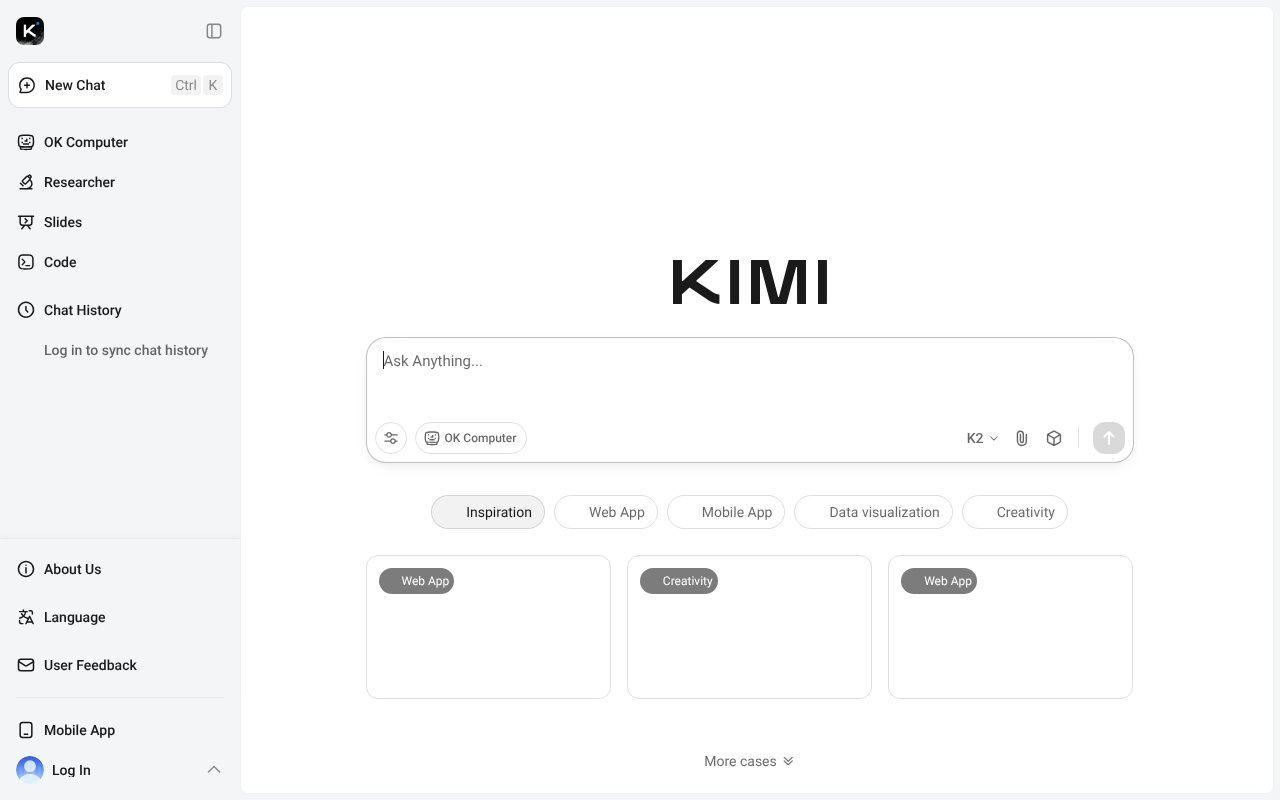Screenshot of kimi.com