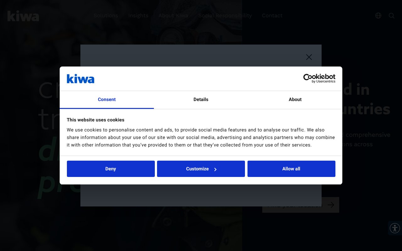 Screenshot of kiwa.com