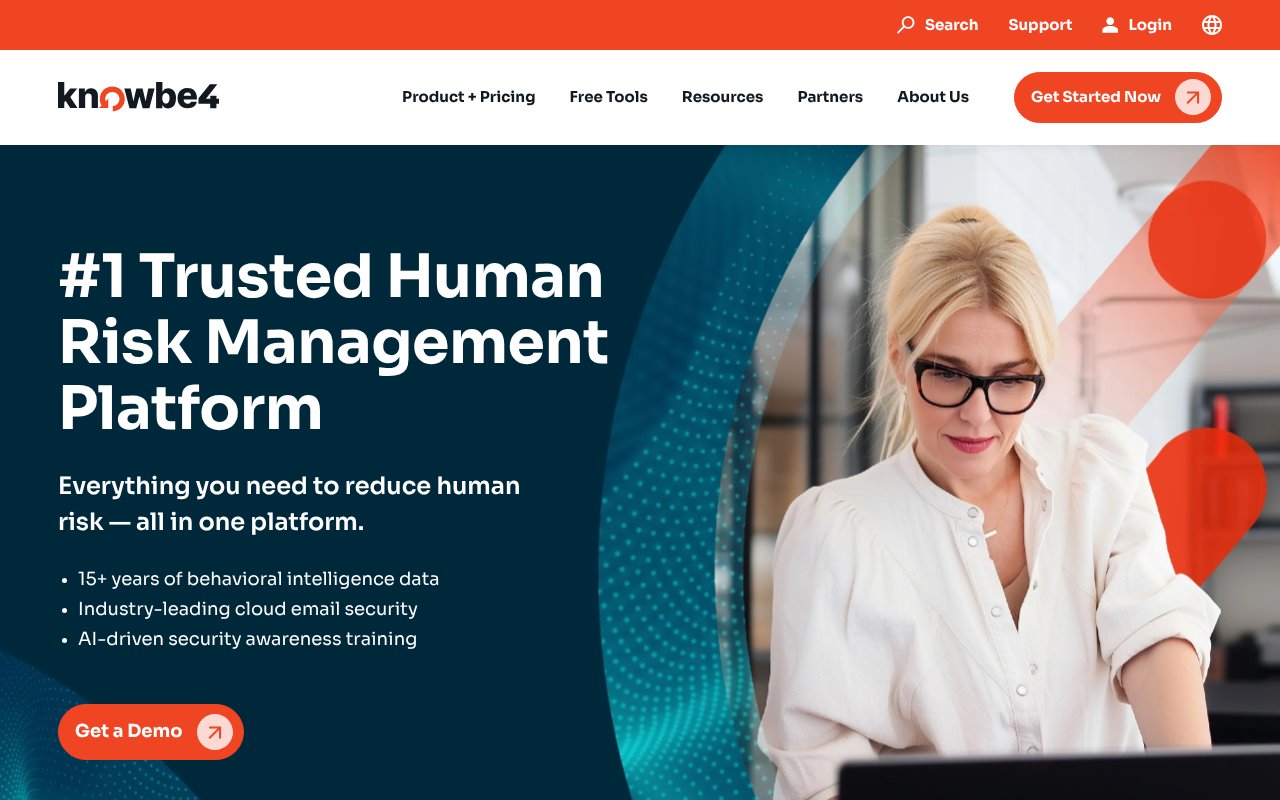 Screenshot of knowbe4.com