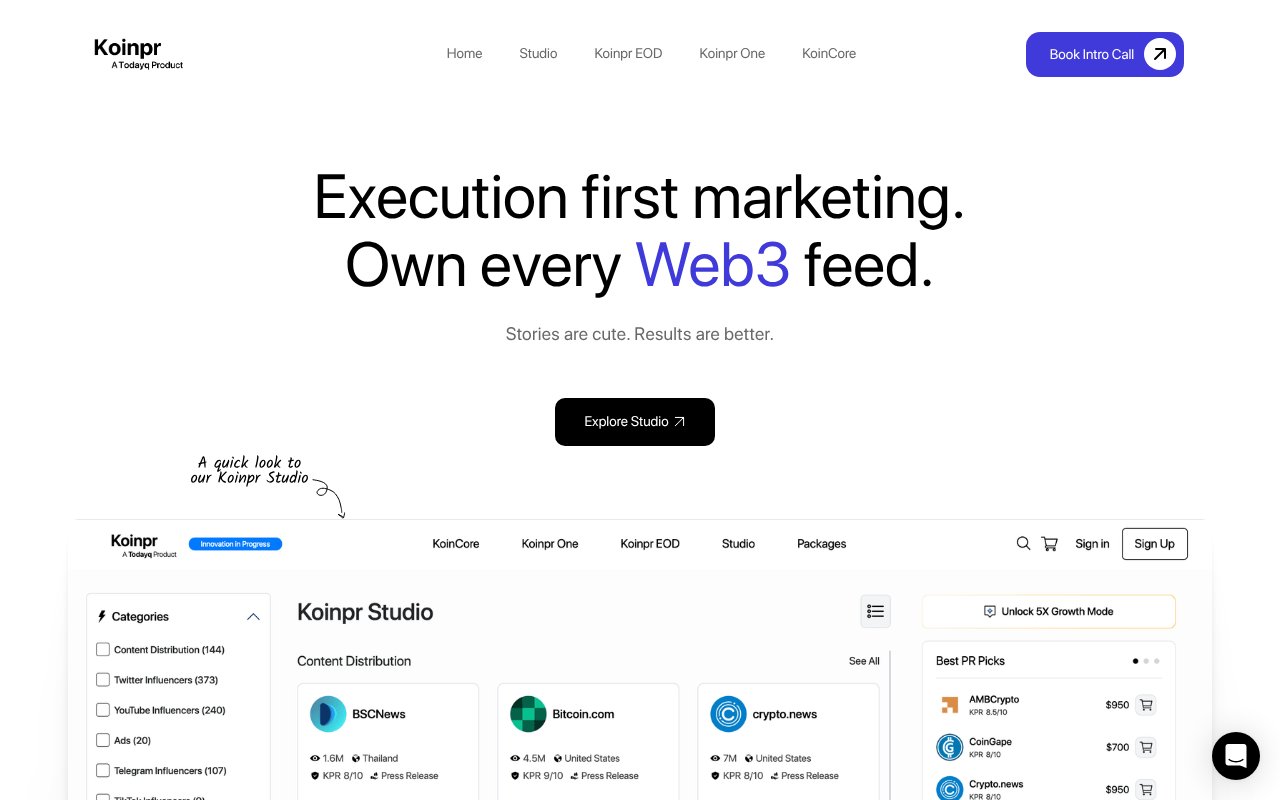 Screenshot of koinpr.com