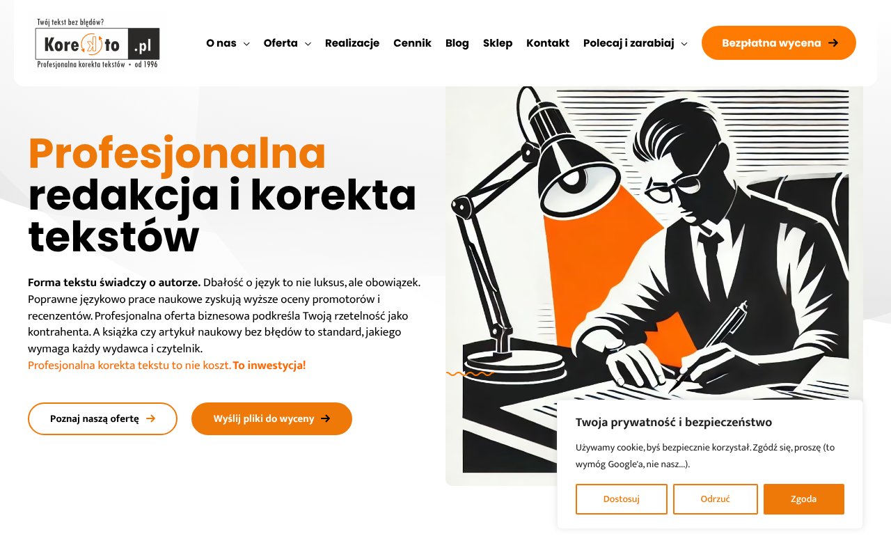 Screenshot of korekto.pl