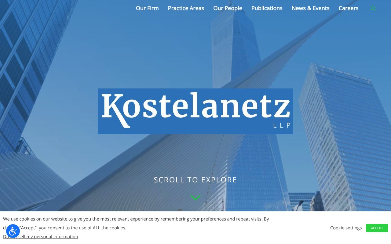 Screenshot of kostelanetz.com