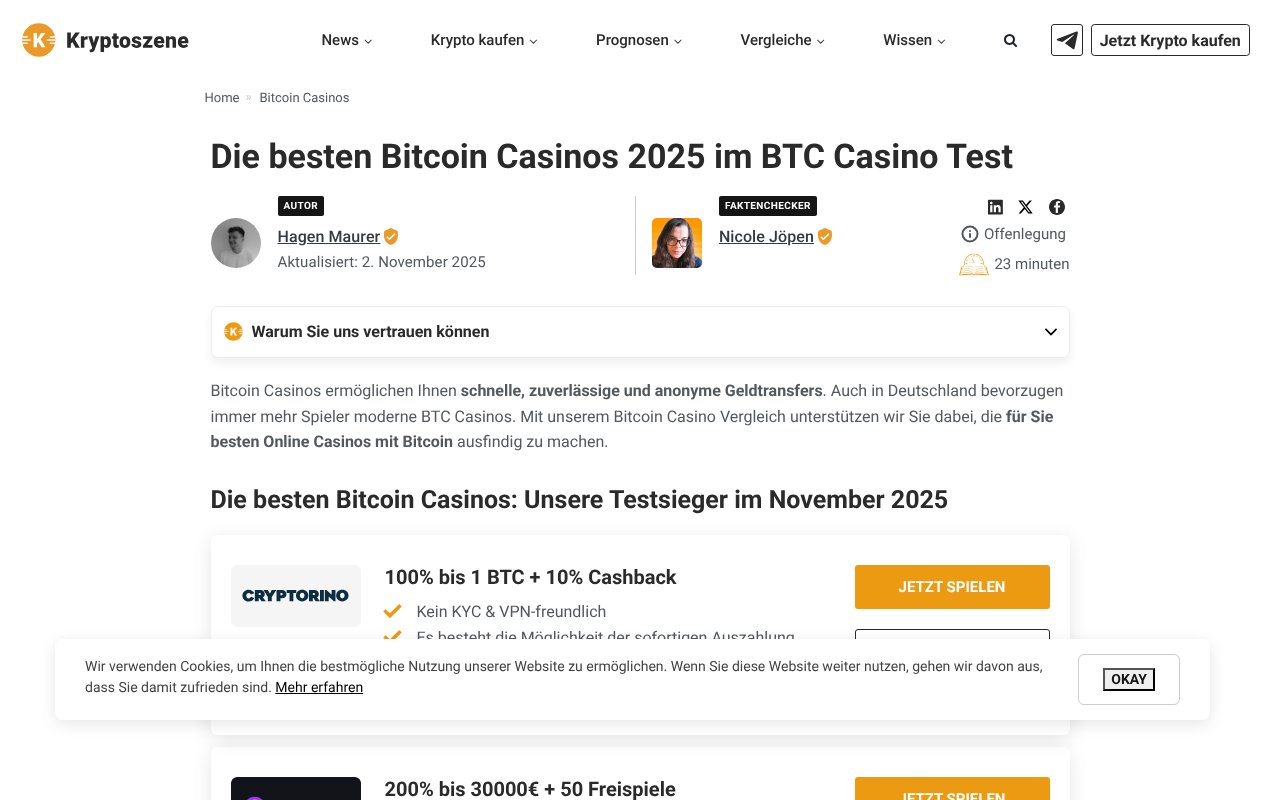 Screenshot of kryptoszene.de