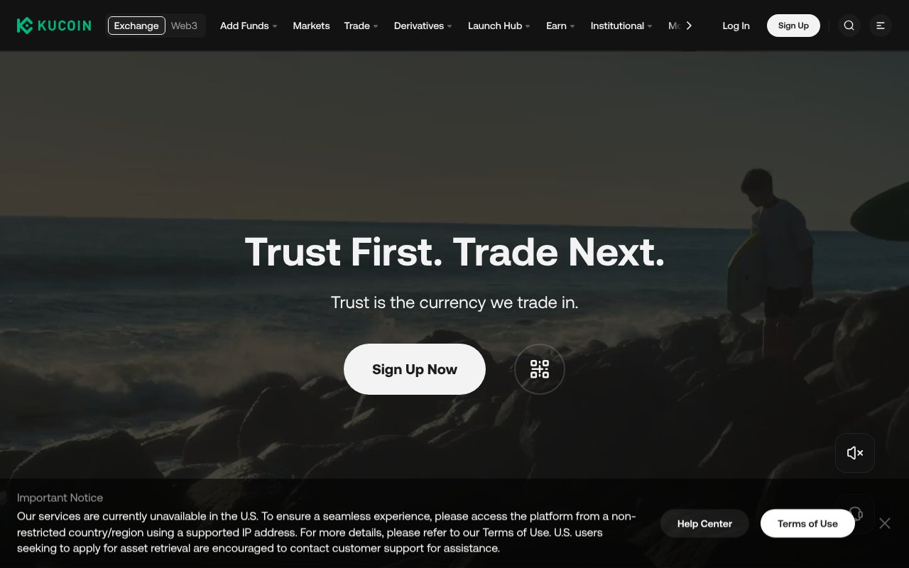 Screenshot of kucoin.com
