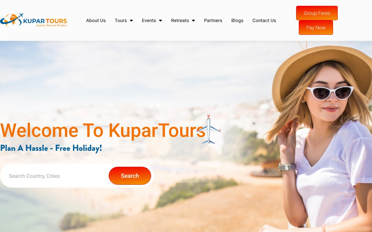 Screenshot of kupartours.com