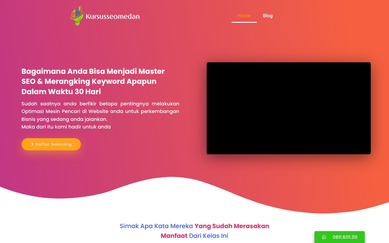 Screenshot of kursusseomedan.com