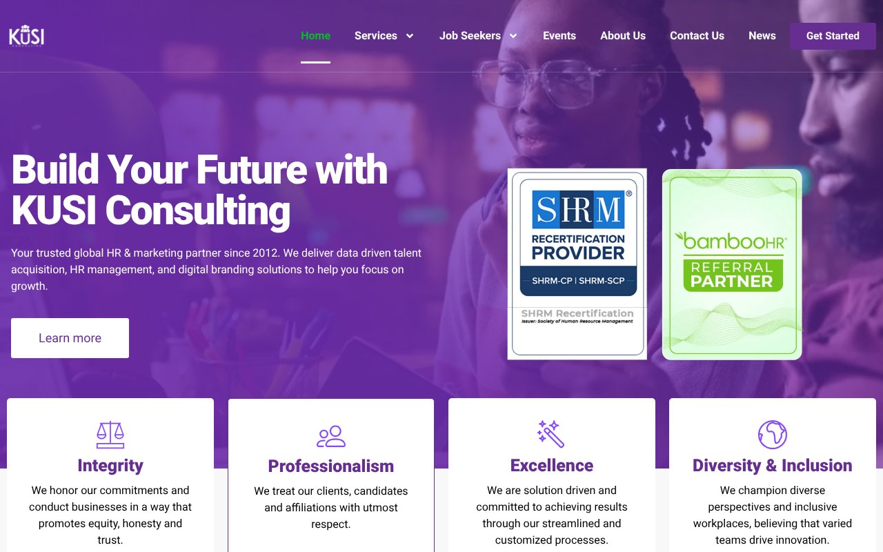 Screenshot of kusiconsulting.com