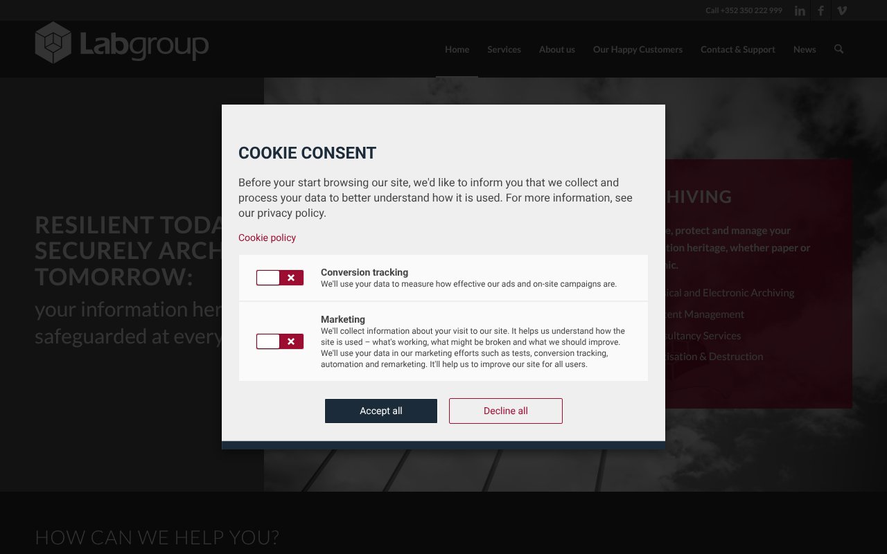 Screenshot of labgroup.com
