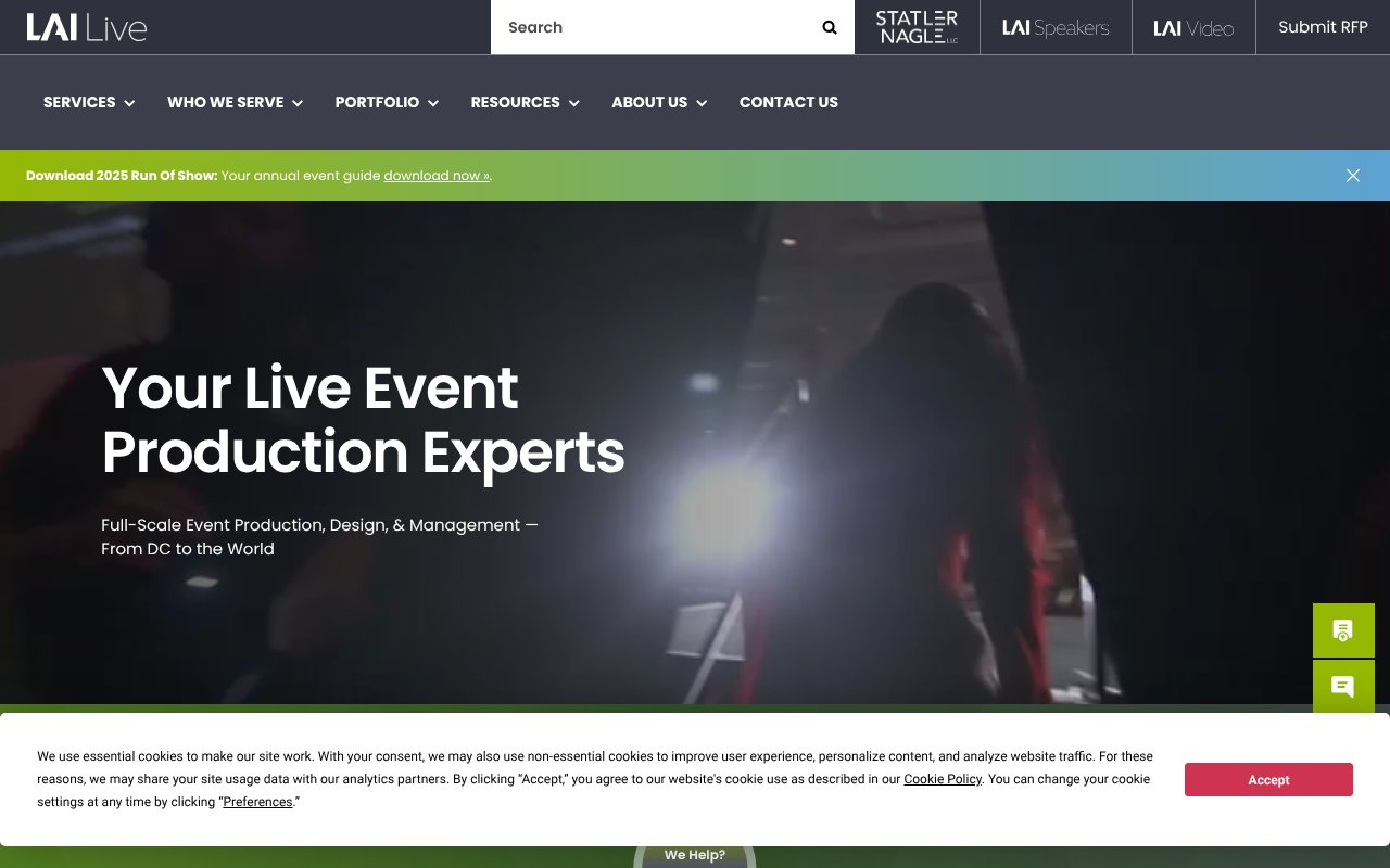 Screenshot of lailiveevents.com