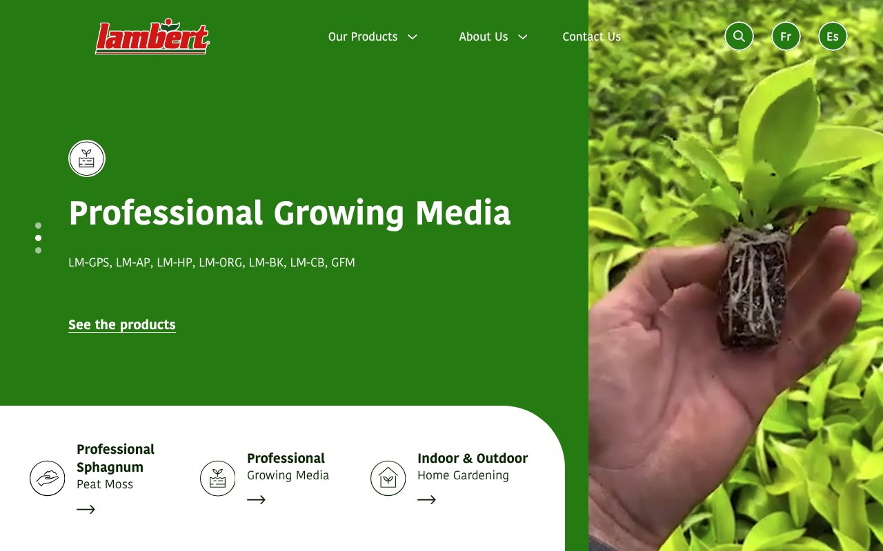 Screenshot of lambertpeatmoss.com