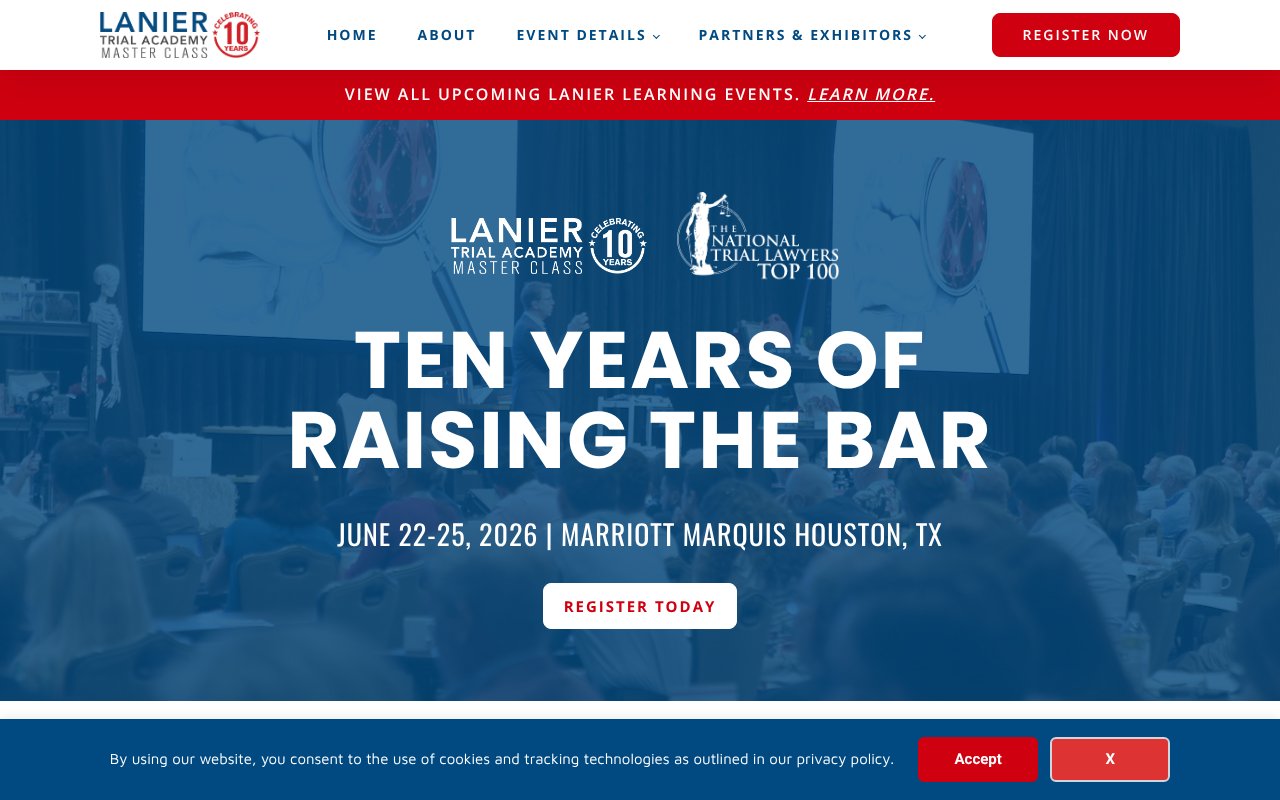 Screenshot of laniertrialacademy.com