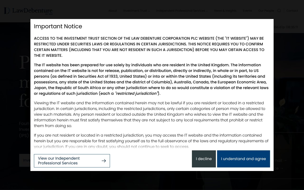 Screenshot of lawdebenture.com