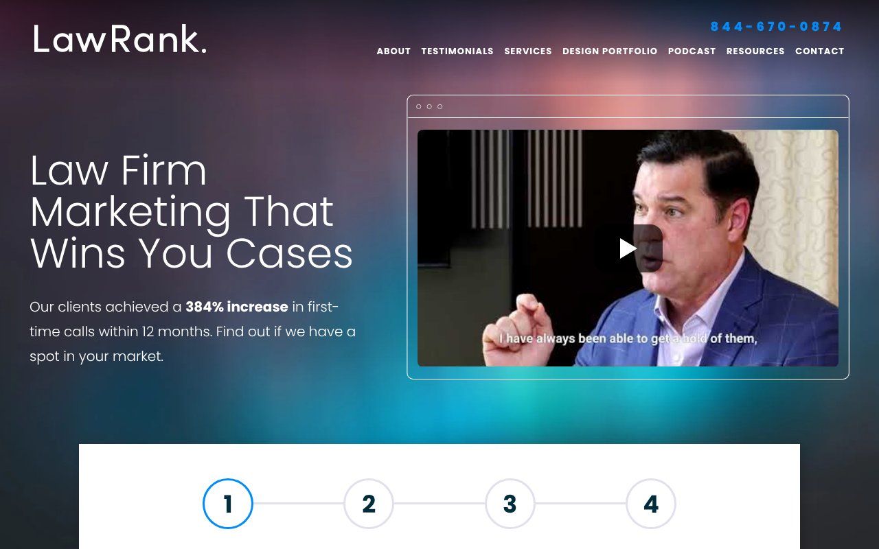 Screenshot of lawrank.com