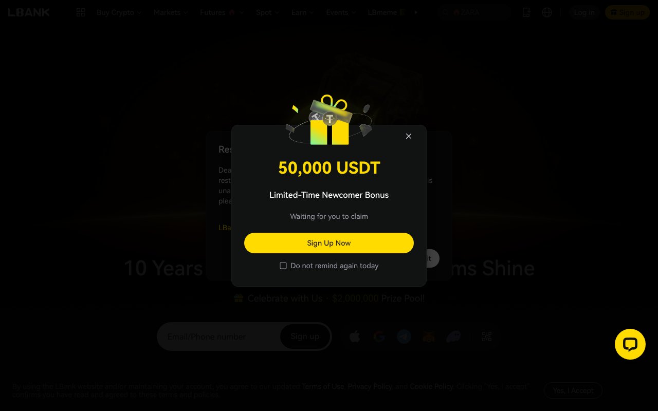 Screenshot of lbank.info