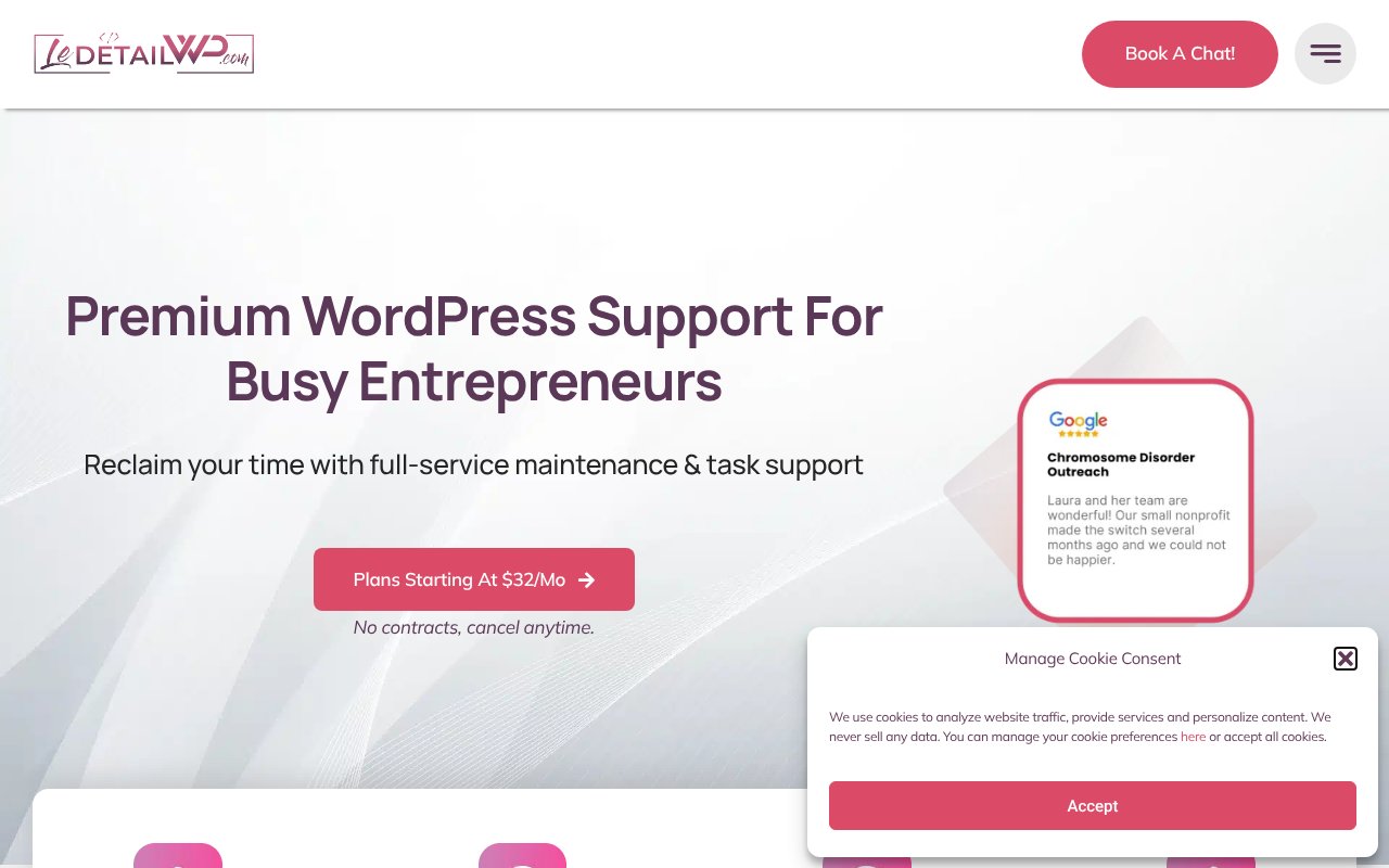 Screenshot of ledetailwp.com