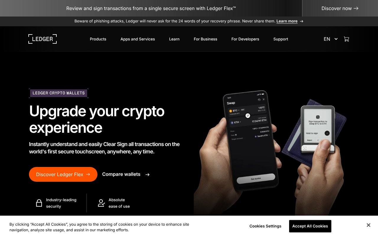 Screenshot of ledger.com