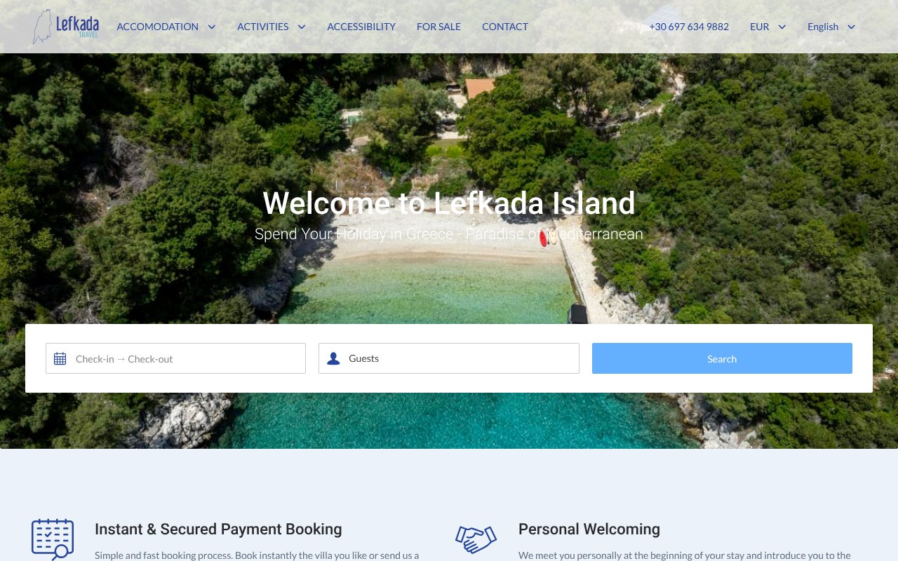 Screenshot of lefkada-travel.com