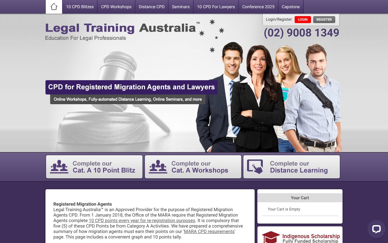 Screenshot of legaltrainingaustralia.com