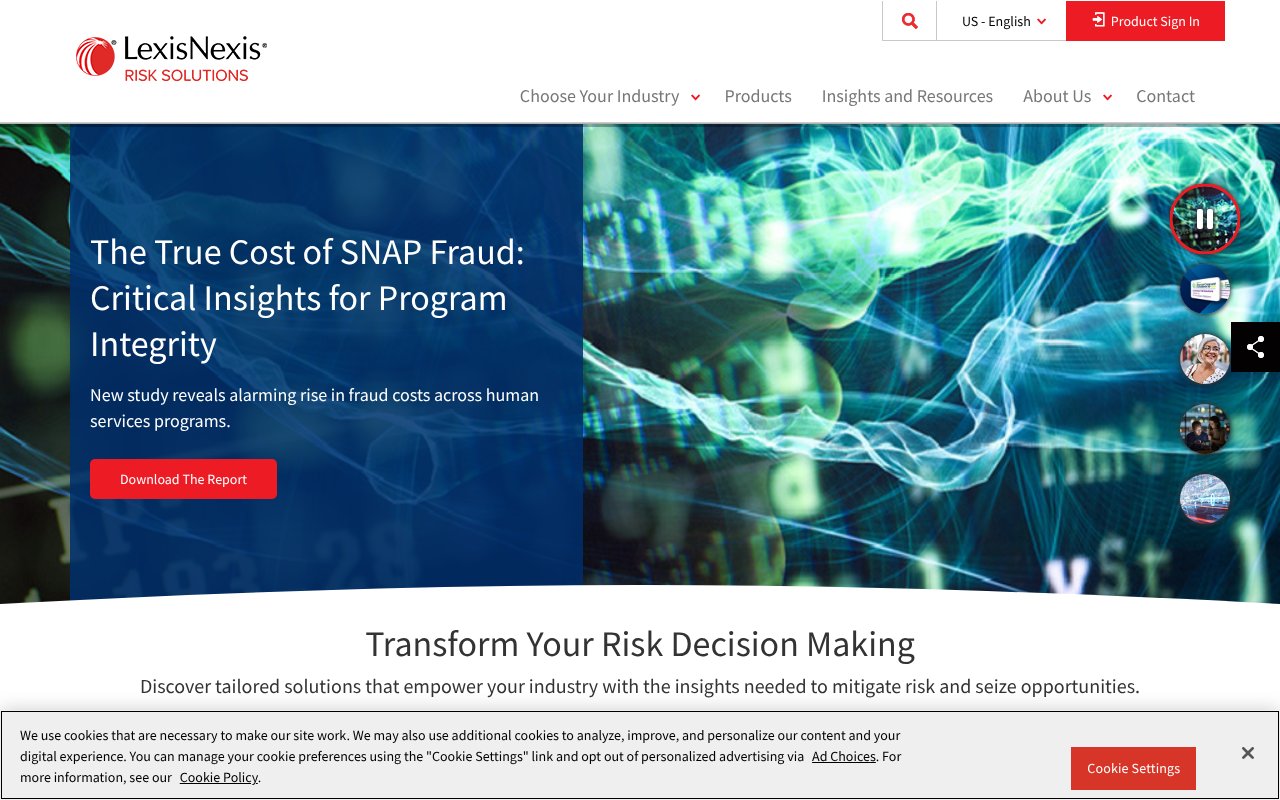 Screenshot of lexisnexisrisk.com