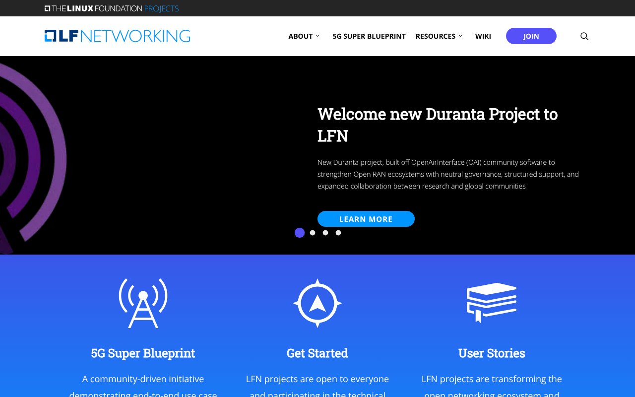 Screenshot of lfnetworking.org