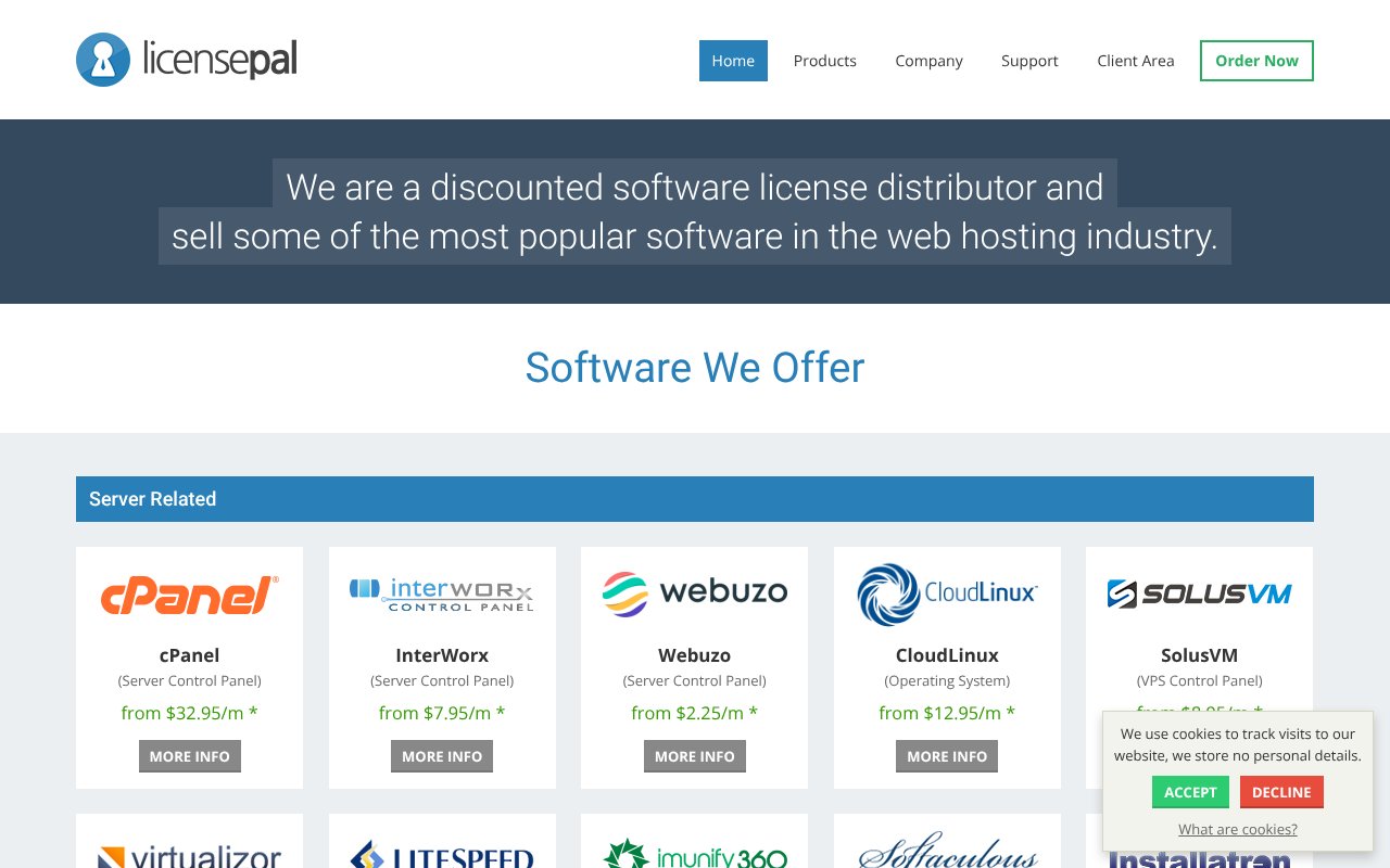 Screenshot of licensepal.com