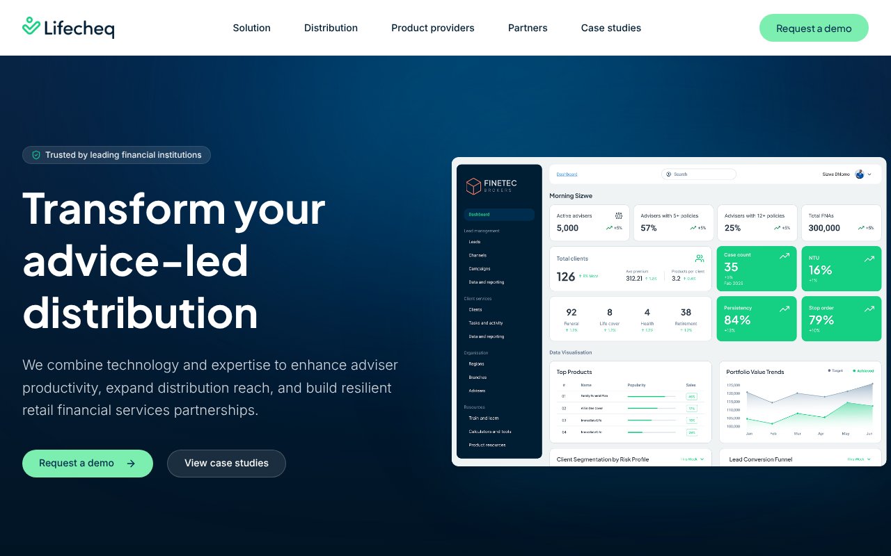 Screenshot of lifecheq.co.za