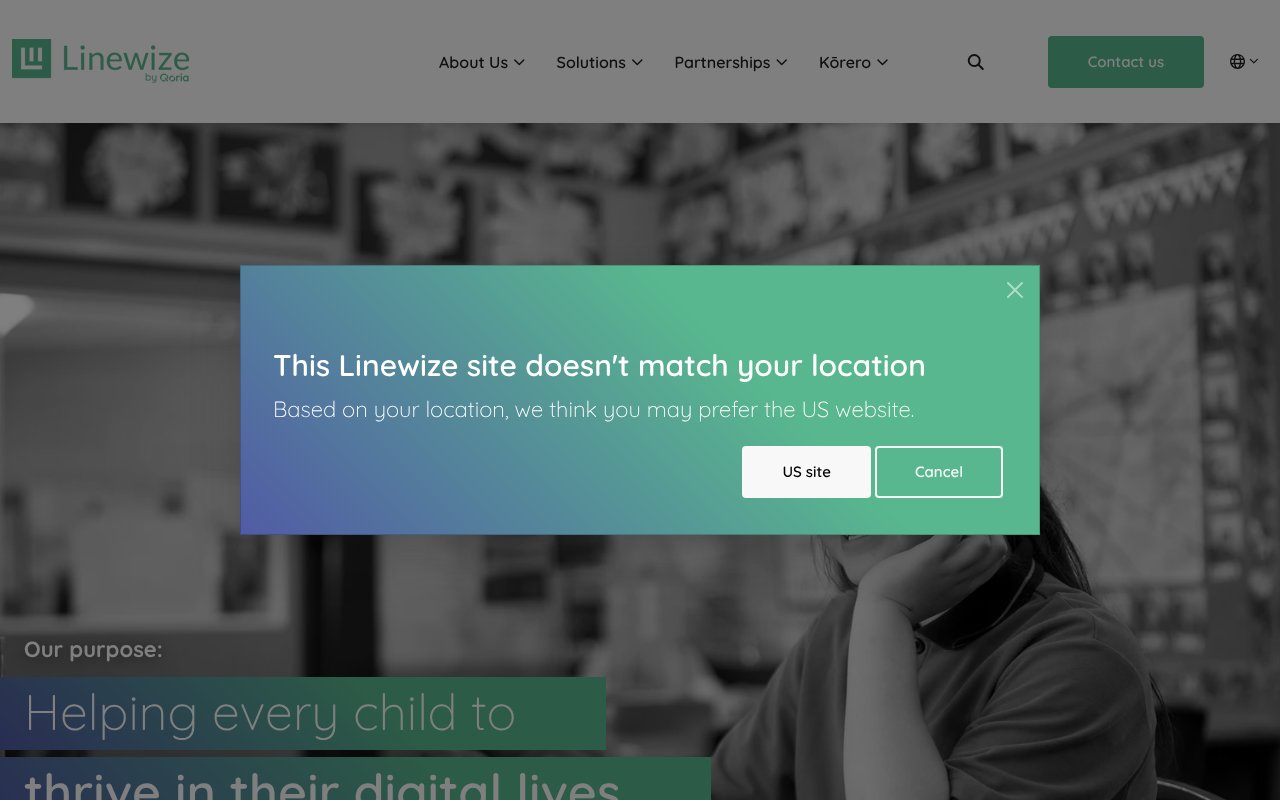 Screenshot of linewize.co.nz