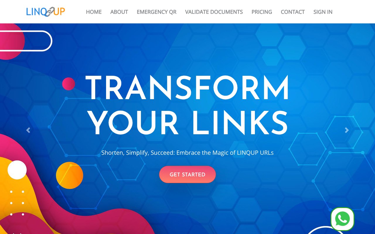 Screenshot of linqup.in