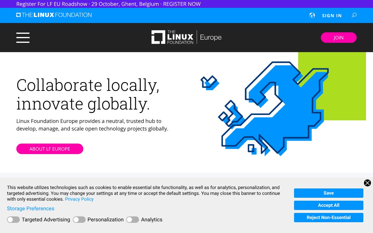 Screenshot of linuxfoundation.eu